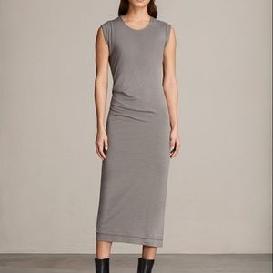 All Saints Gamma Rushed Cotton-Blend Dress